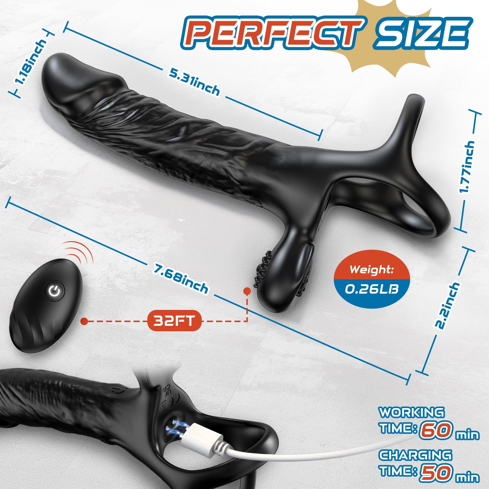 😍Anal Vibrator with Penis Ring - Prostate Massager✨