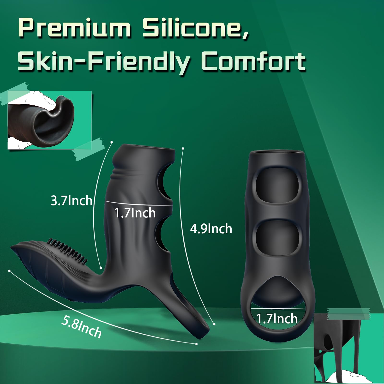 😍Penis Sleeve Vibrating Cock Ring💥-💖With Clitoral & G Spot Dual Stimulator✨