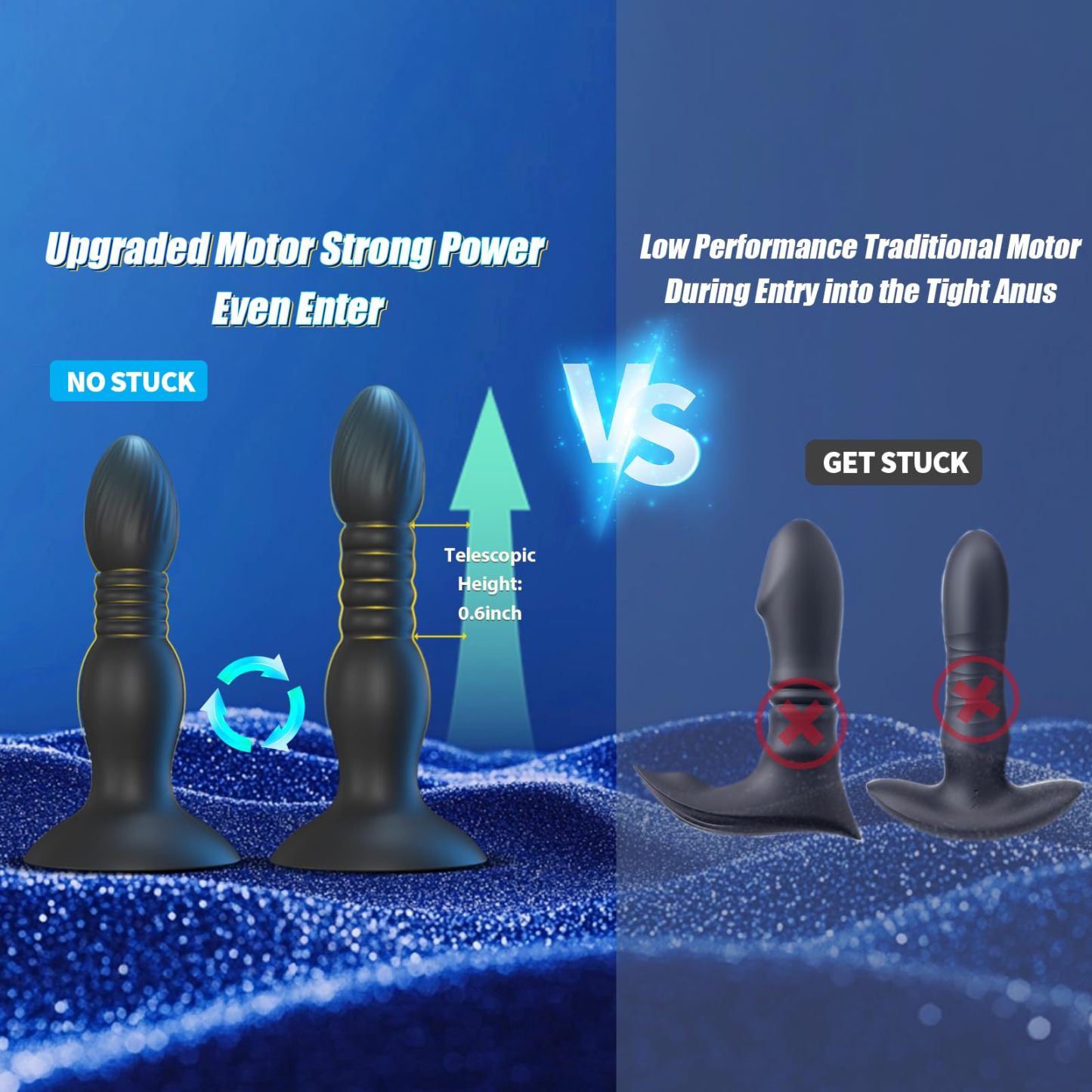 😍2025 New Thrust Vibrating Anal Plug Sex Toy💥- 👑With Suction Cup💖