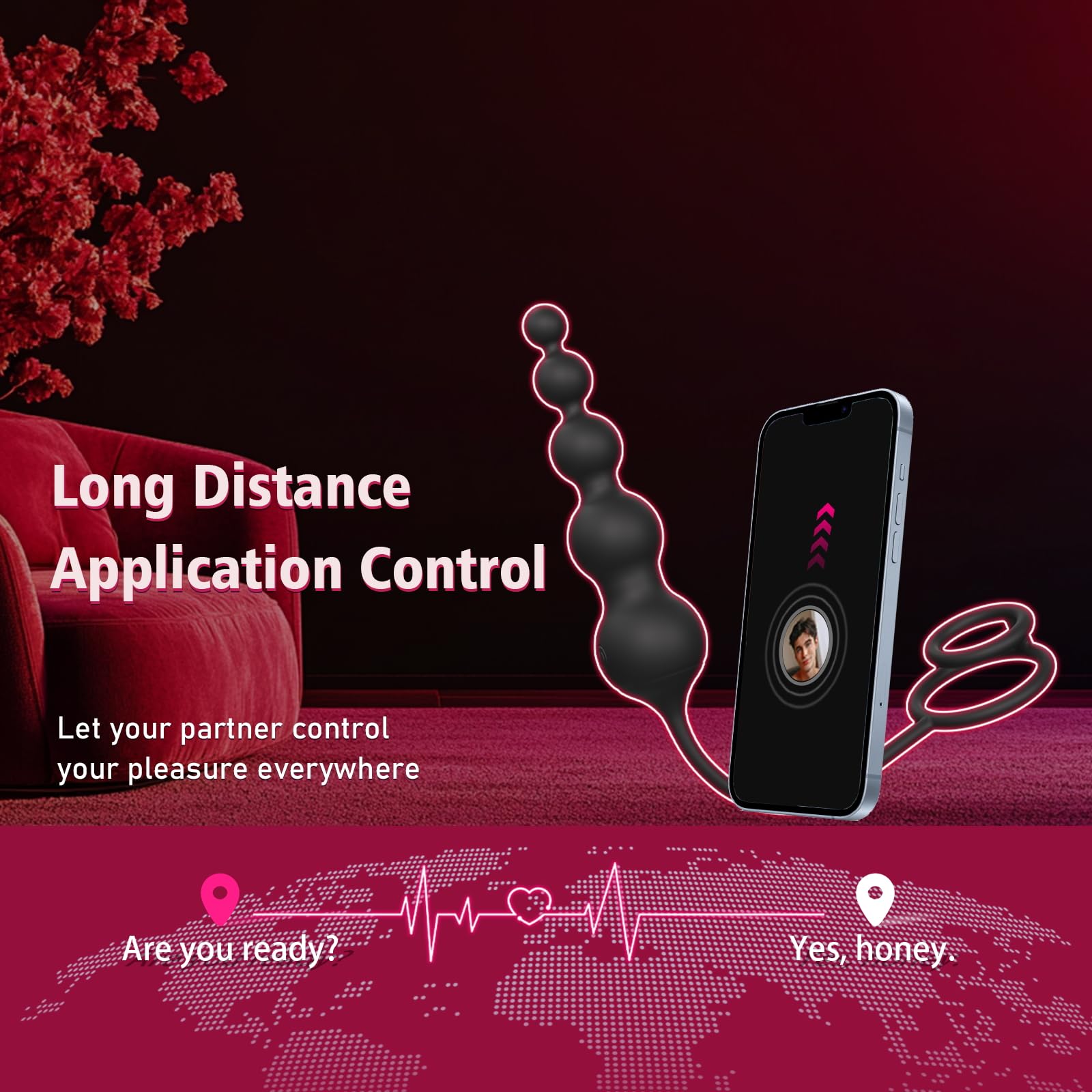 🎁Anal Beads Couple Male Adult Sex Toys💥 - 💖Vibrating Anal Plug with Cock Ring✨