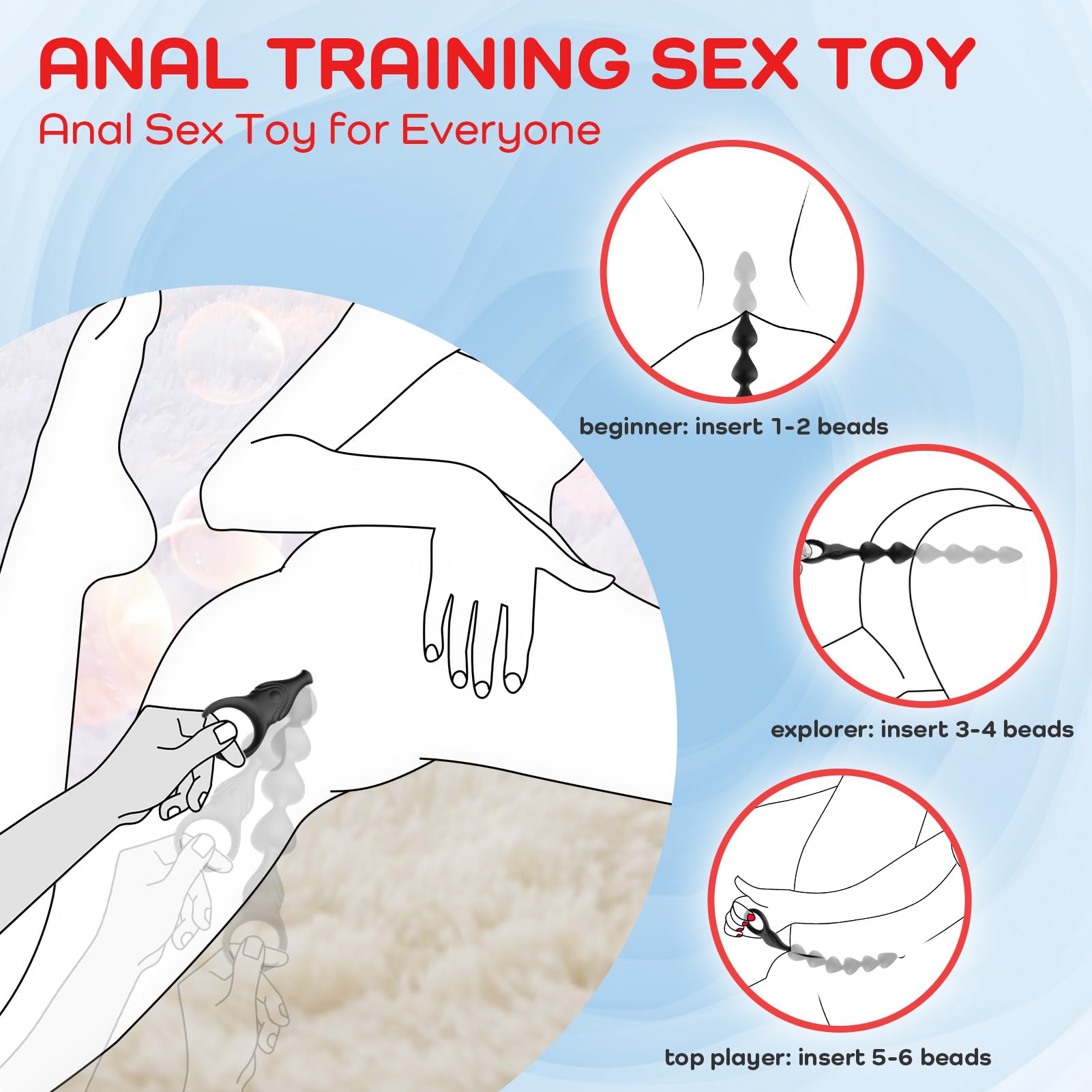 14.4 Inch Ultra-Soft Liquid Silicone Vibrating Anal Beads