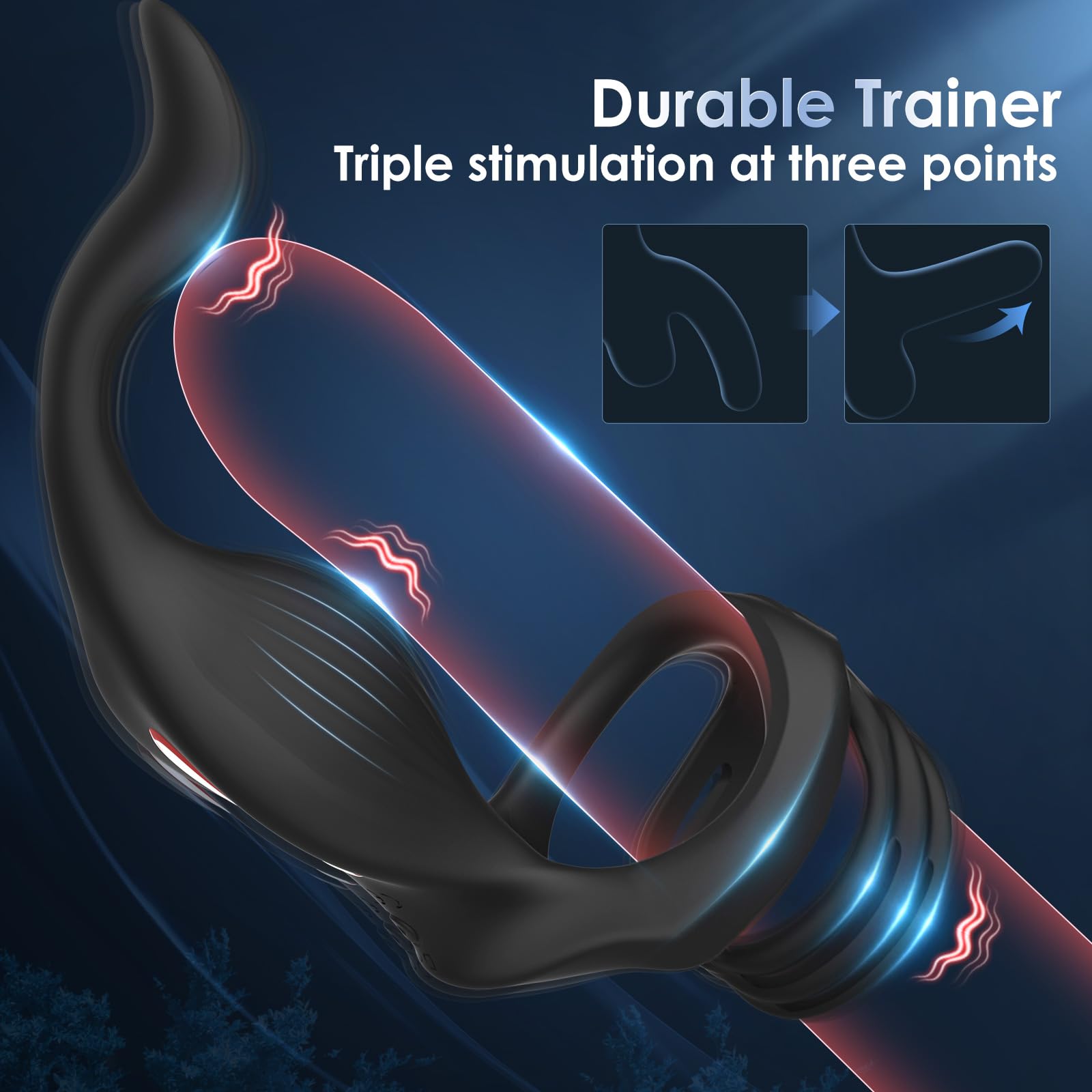 😍Vibrating penis ring anal plug💥-💖Male sex toys adult toys penis ring✨