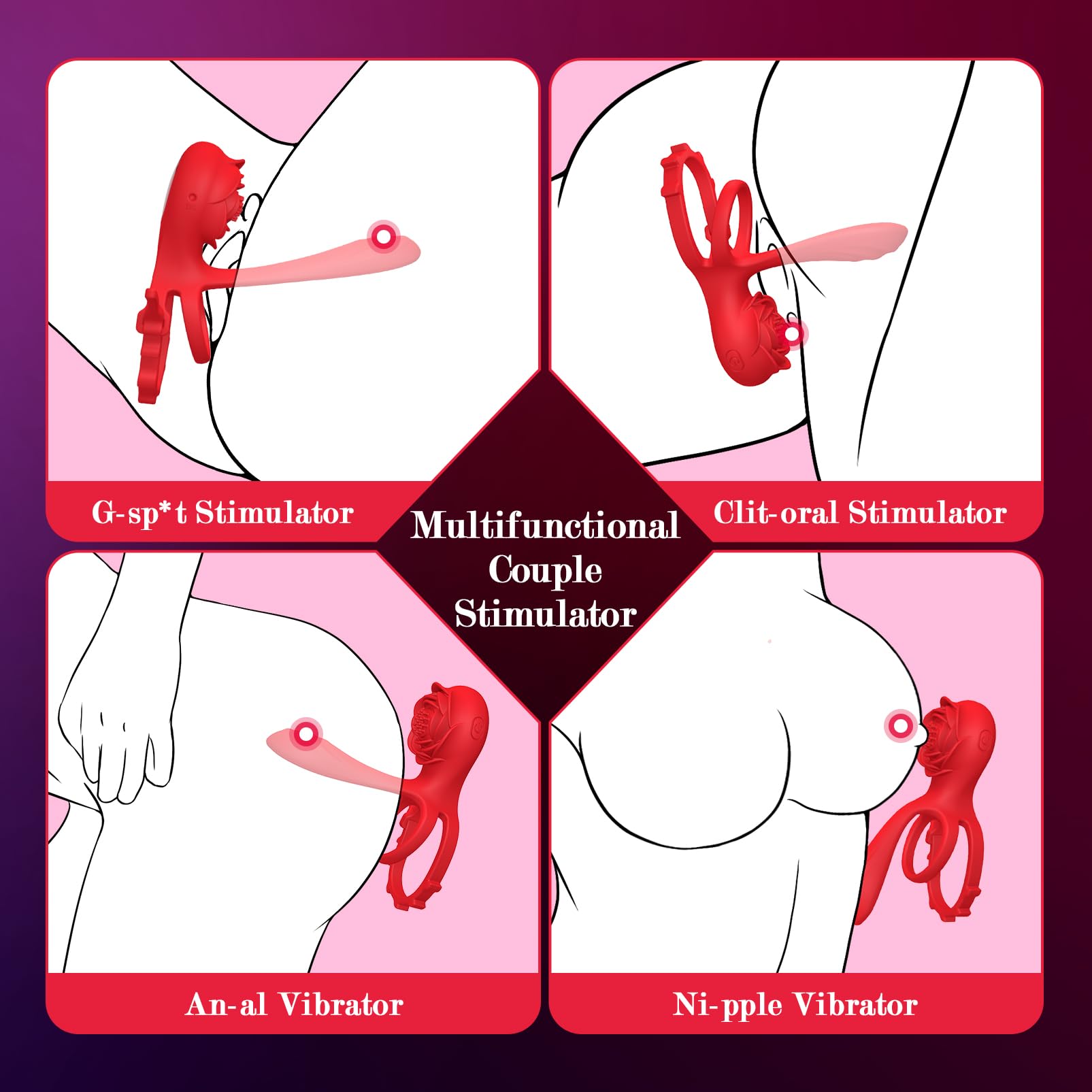 😍Couple Penis Vibrator Cock Ring💥-💖Sex Sexual Pleasure Erection Toys✨