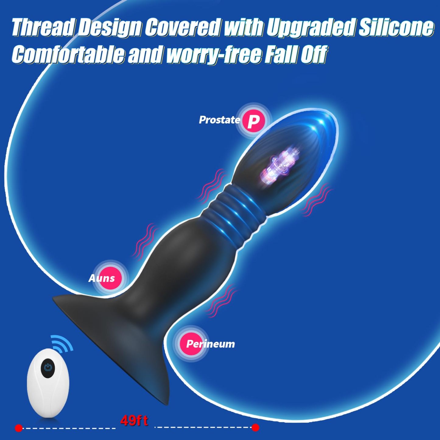 😍2025 New Thrust Vibrating Anal Plug Sex Toy💥- 👑With Suction Cup💖