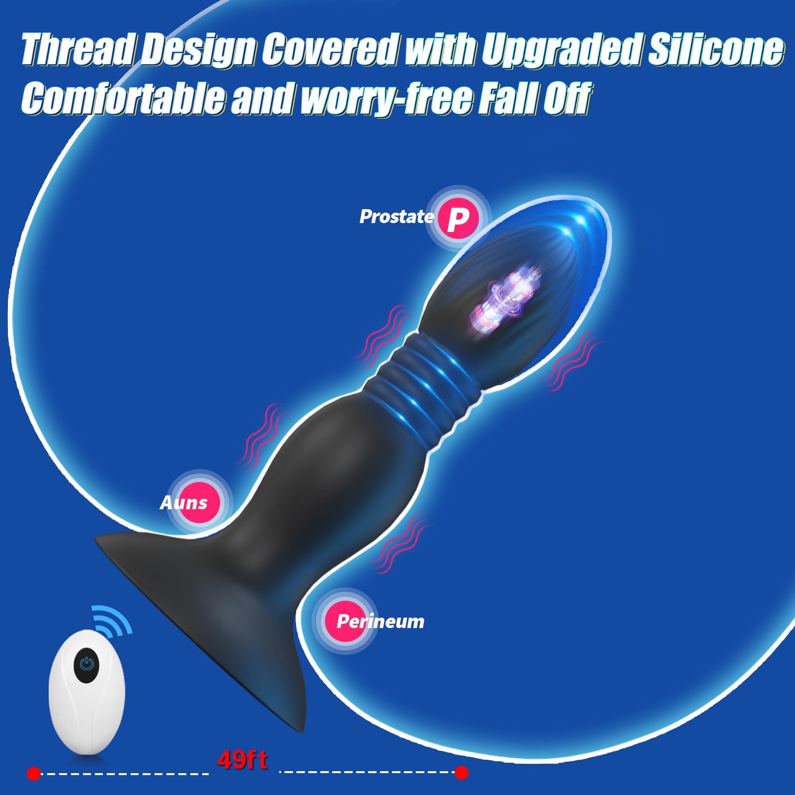 😍2025 New Thrust Vibrating Anal Plug Sex Toy💥- 👑With Suction Cup💖