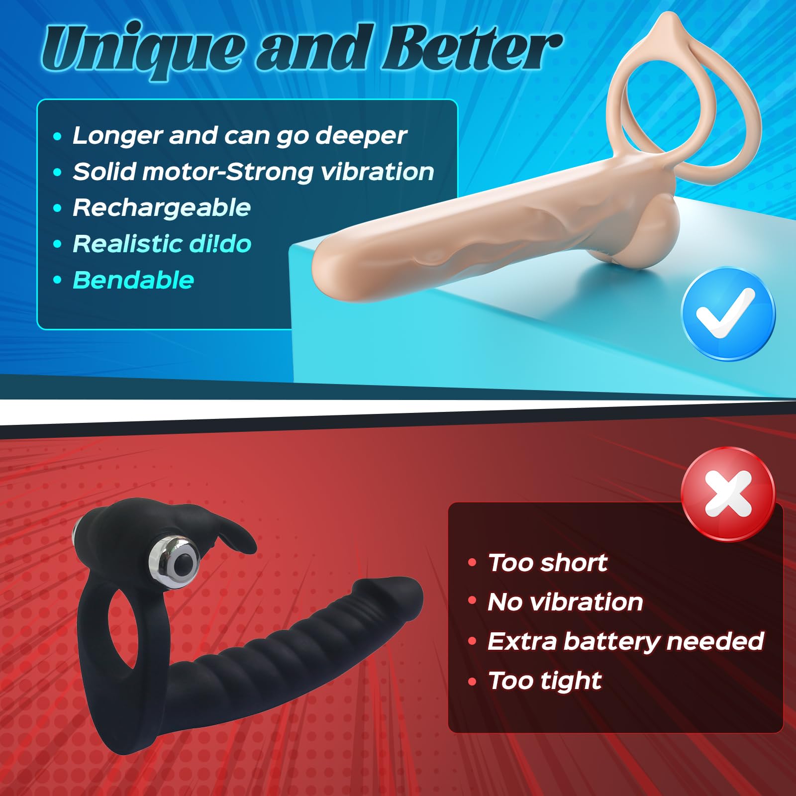 😍2025 Comfortable Wear Design💖-🎁 Couple Adult Sex Toys Anal Dildo✨