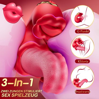 😍2025 Beliebteste Sexspielzeuge für Erwachsene für Frauen – 4-in-1-Zungenvibrator-Dildo
