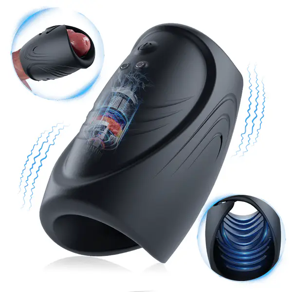 2 In 1 Flexible Handheld 10 Vibrating Stamina Training Male Masturbator