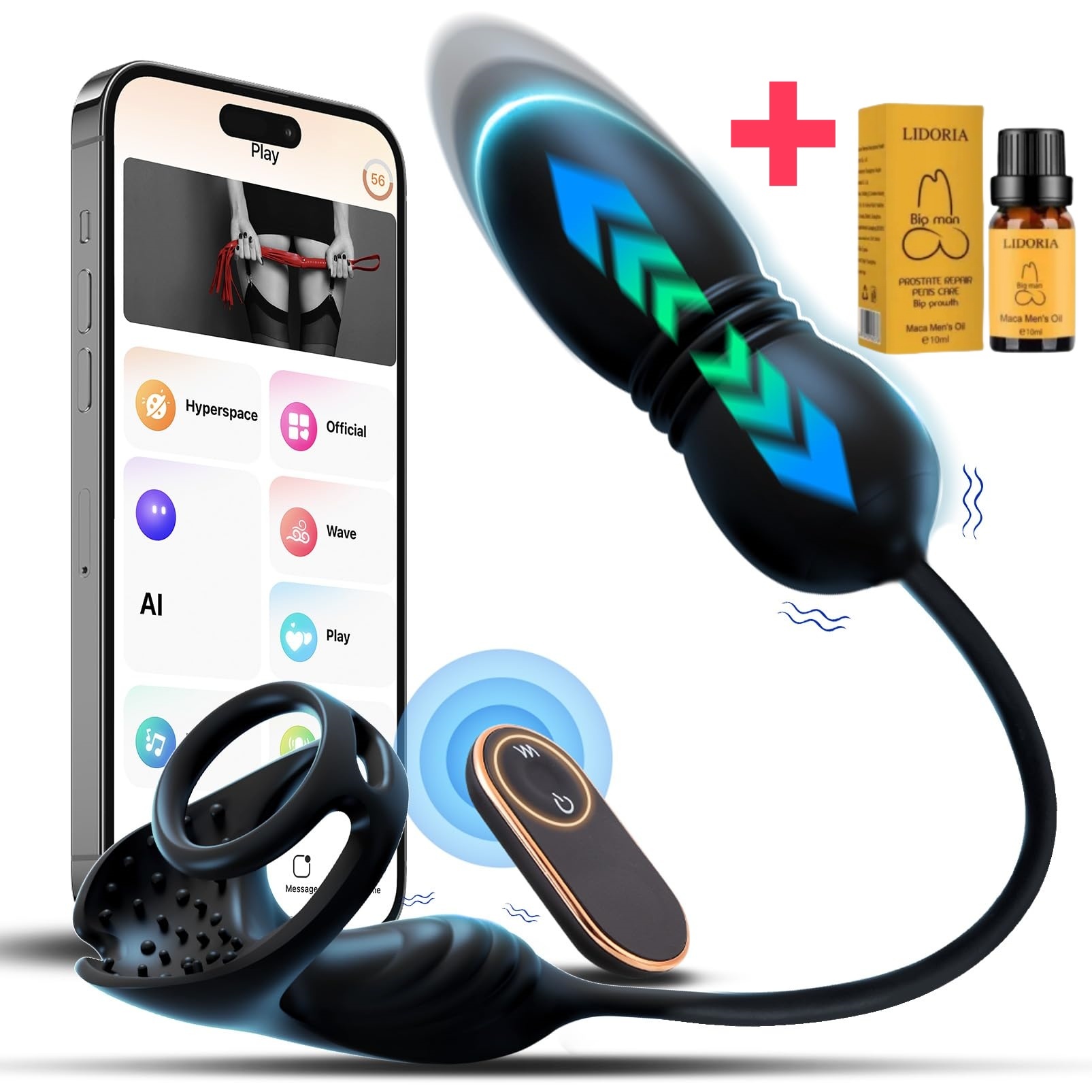 😍Prostate Massager Anal Thrust Vibration - Smart APP Controlled💖