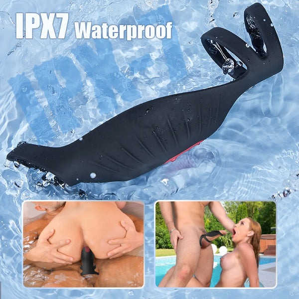 9 Vibrating Cock Ring and Penis Sleeve 2 IN 1 Male Vibrator for Couples