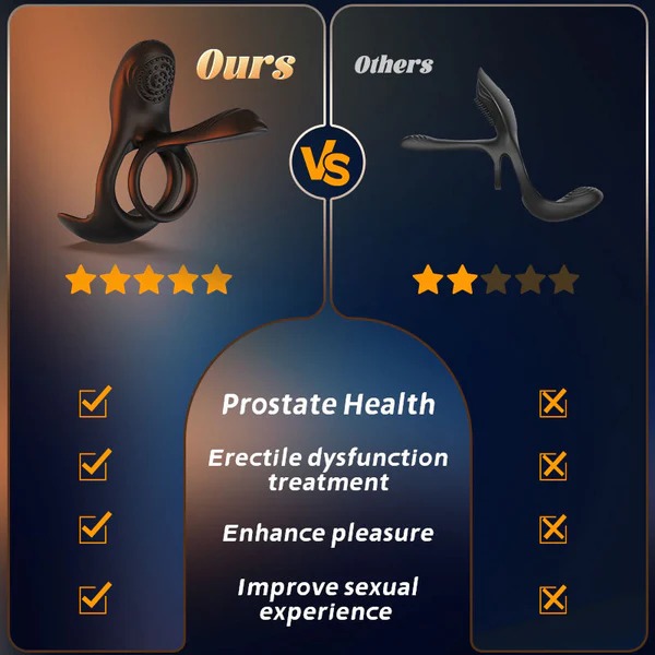 😍2 IN 1 for Couple - 10 Vibrations Penis Ring & Sleeve 