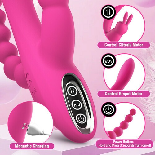🎁Happy gifts for you - 3-in-1Rabbit G-Spot Stimulator Anal Dildo Vibrator