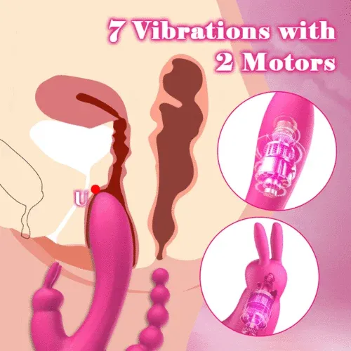 🎁Happy gifts for you - 3-in-1Rabbit G-Spot Stimulator Anal Dildo Vibrator