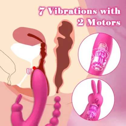 🎁Happy gifts for you - 3-in-1Rabbit G-Spot Stimulator Anal Dildo Vibrator
