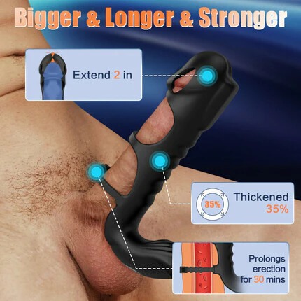 😍Penis Cock Ring Enhancer - G-spot Vibrator Clit Stimulator Sex Toys for Couples✨