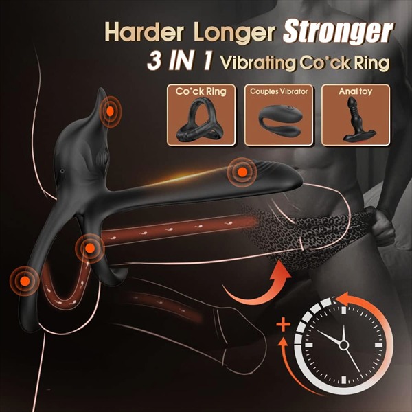 🔥🔥Multifunctional 3 In 1 Penis Ring Vibrator
