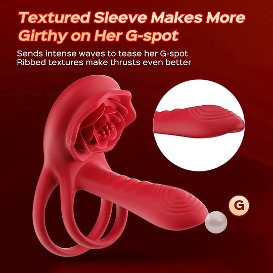 😍3-in-1 Couple Toys Cock Ring with Rose Clit Stimulate Vibrator✨