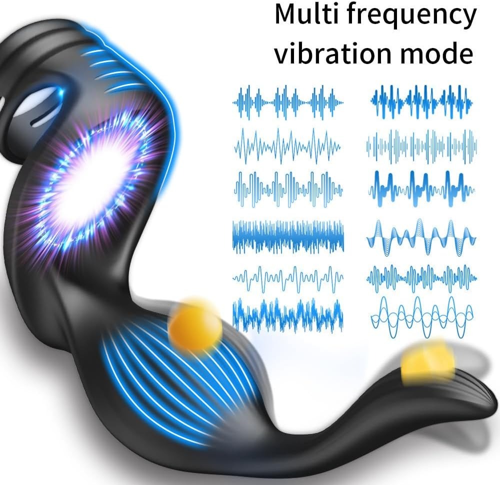 😍Vibrating penis ring anal plug💥-💖Male sex toys adult toys penis ring✨