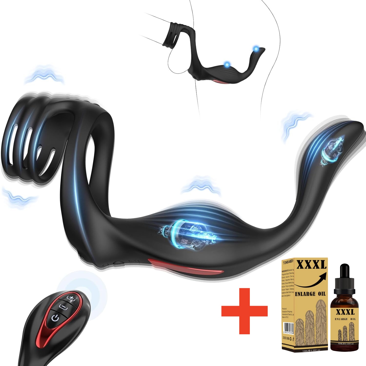 😍Vibrating penis ring anal plug💥-💖Male sex toys adult toys penis ring✨