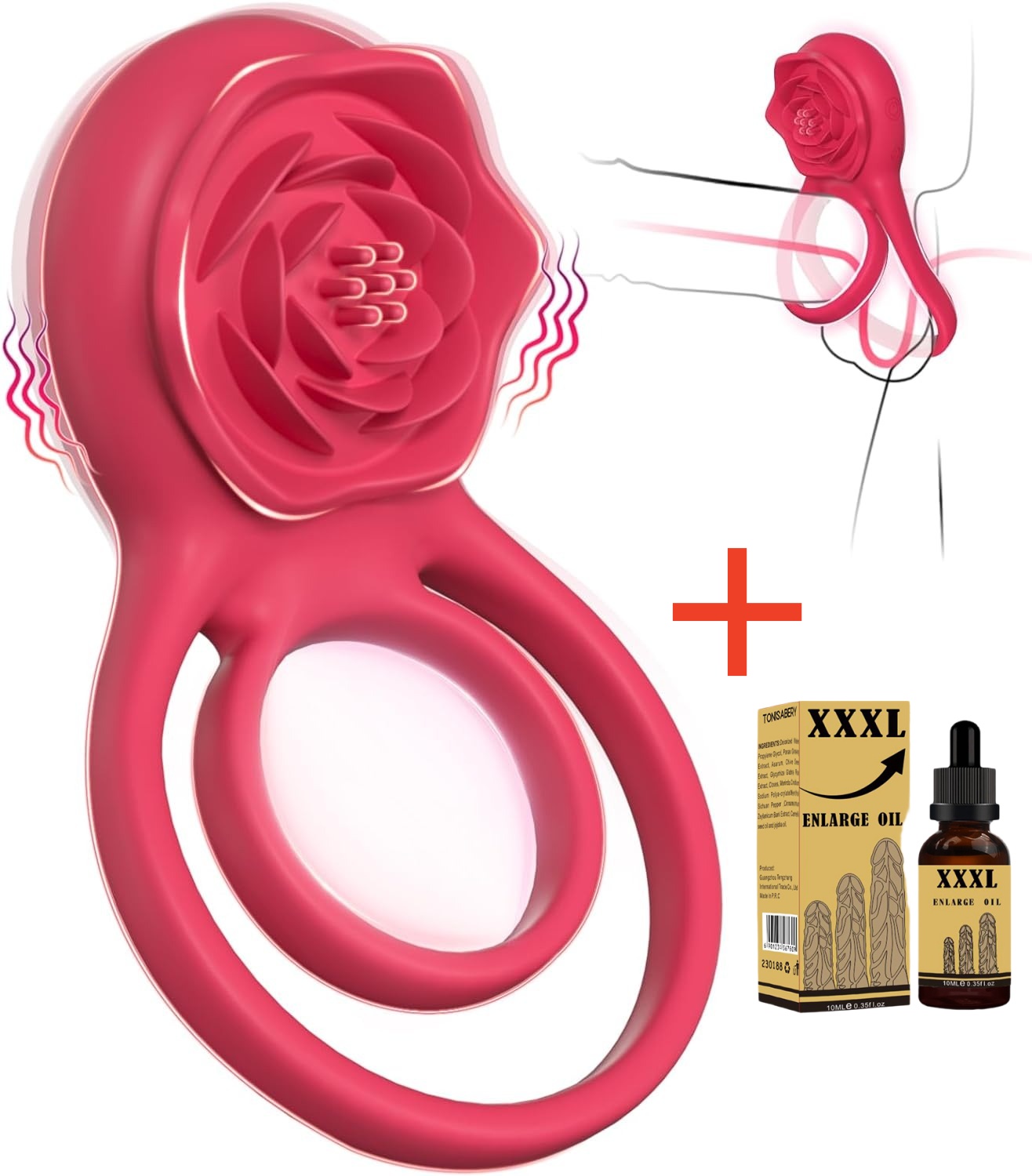 🔥Rose Shaped Vibrating Cock Ring