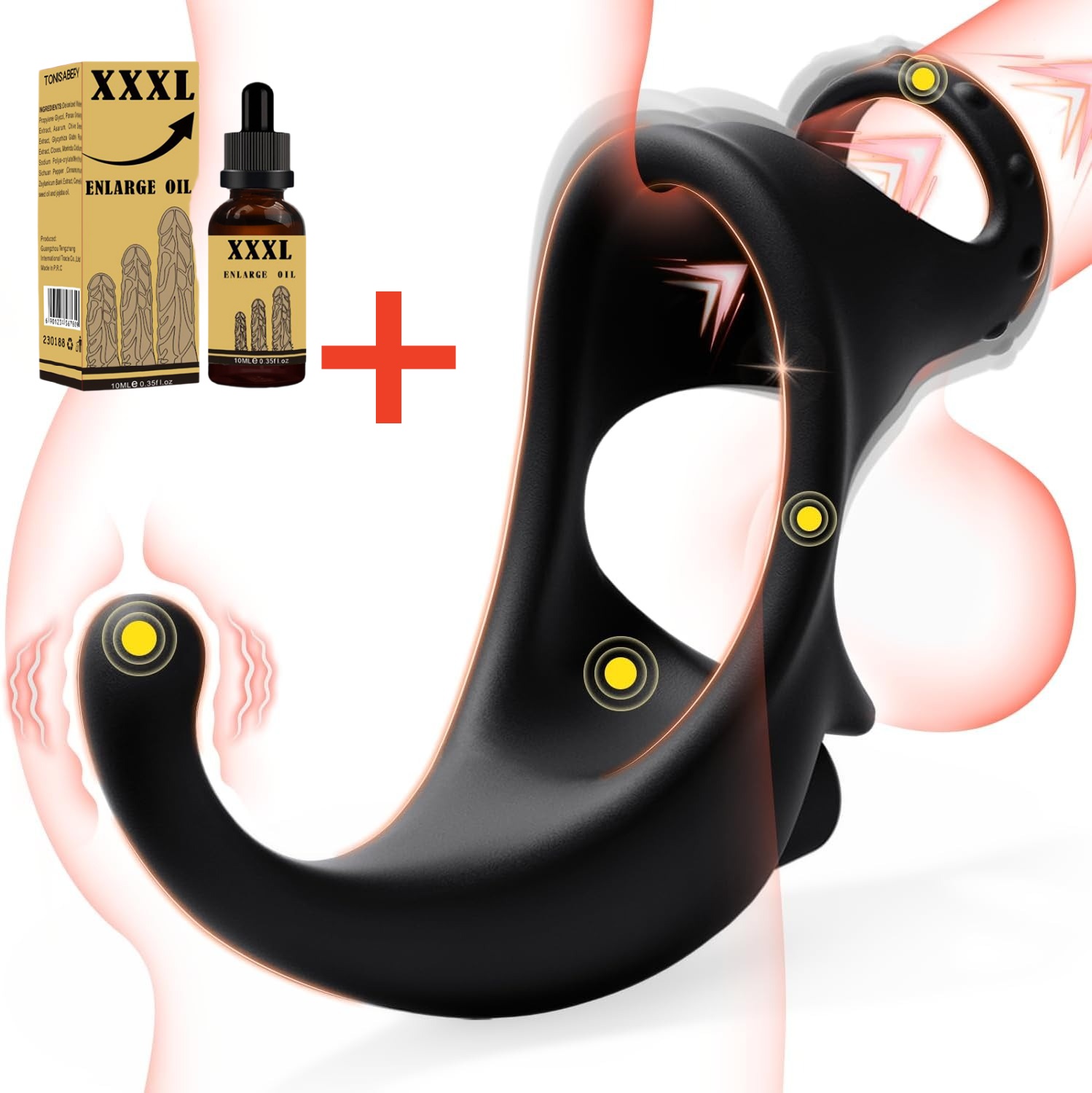 Vibrating Cock Ring Anal Vibrator - With Removable Bullet Butt Plug Sex Toy