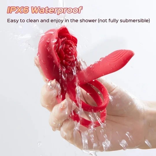 😍3-in-1 Couple Toys Cock Ring with Rose Clit Stimulate Vibrator✨