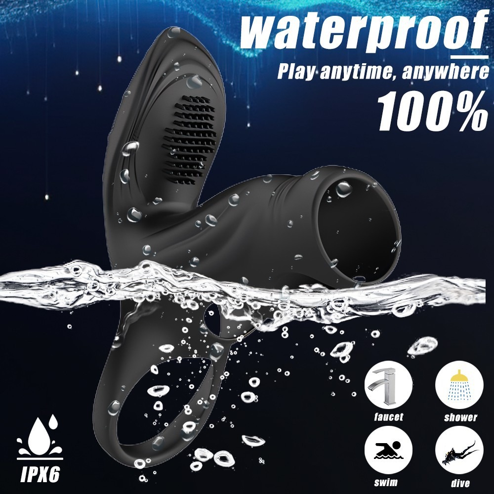 😍Penis Sleeve Vibrating Cock Ring💥-💖With Clitoral & G Spot Dual Stimulator✨