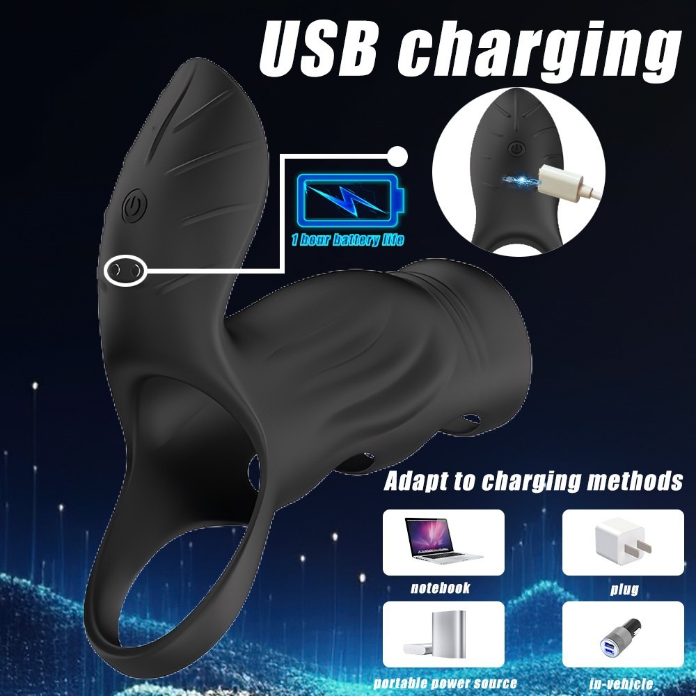 😍Penis Sleeve Vibrating Cock Ring💥-💖With Clitoral & G Spot Dual Stimulator✨