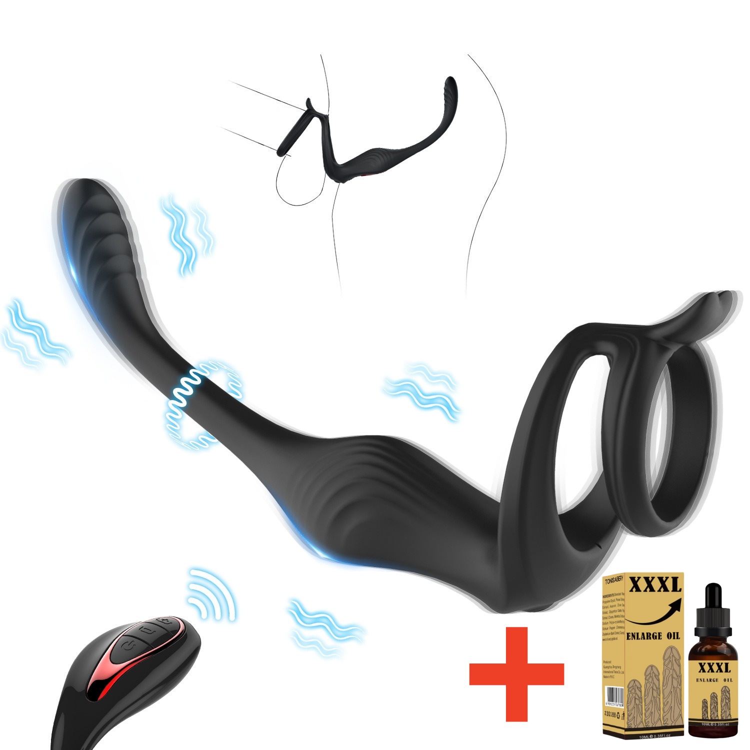 😍Vibrating penis ring anal plug💥-💖Male sex toys adult toys penis ring✨