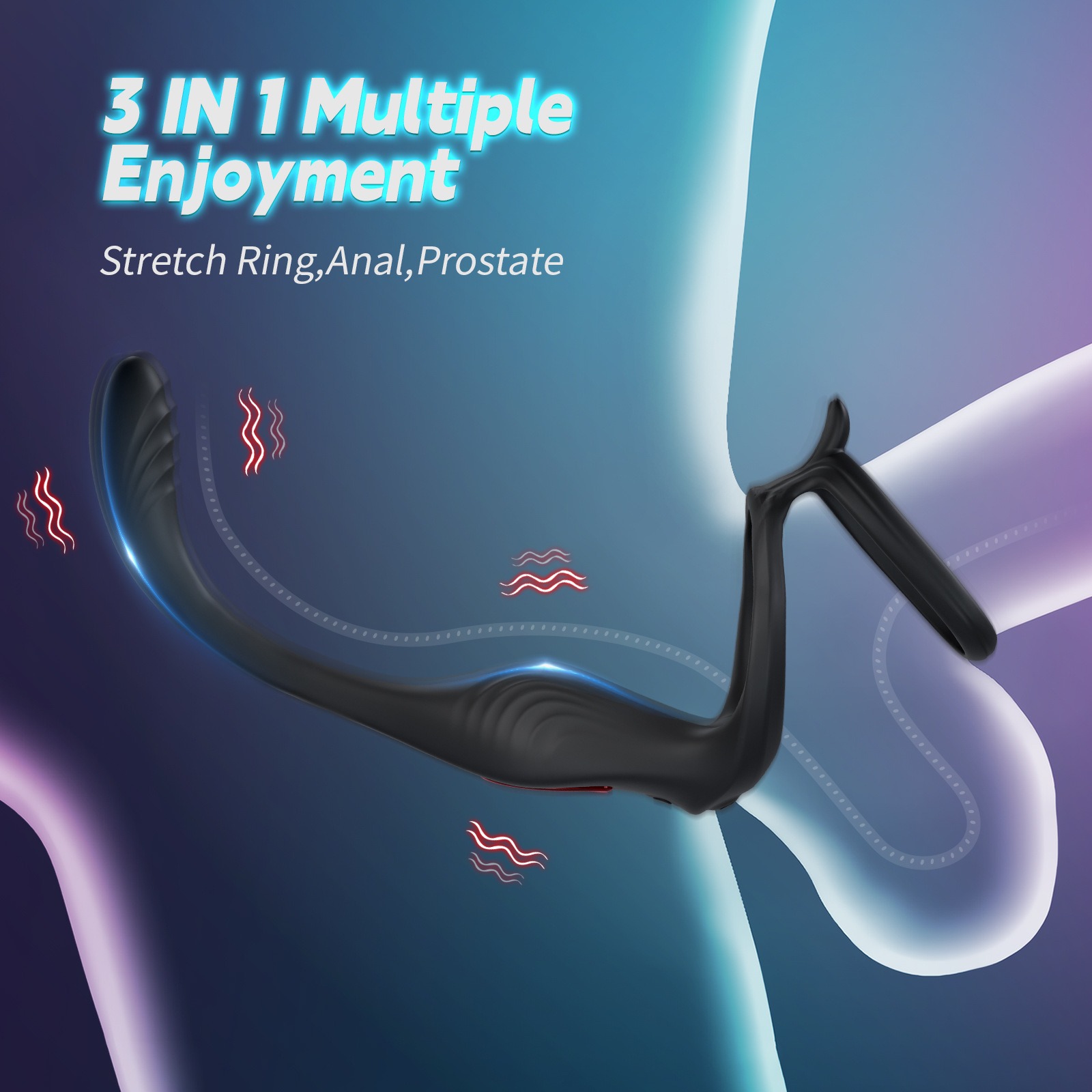 😍Vibrating penis ring anal plug💥-💖Male sex toys adult toys penis ring✨