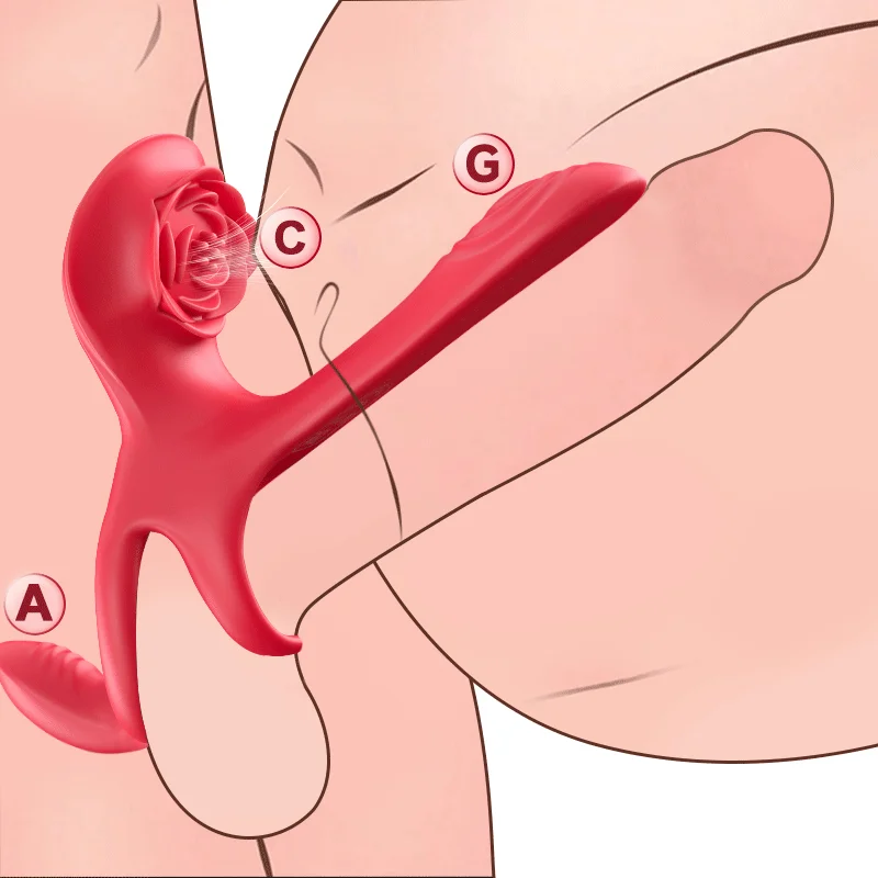 😍😍Vibrating Cock Ring Rose Couple Sex Toy - G Spot Vibrator✨