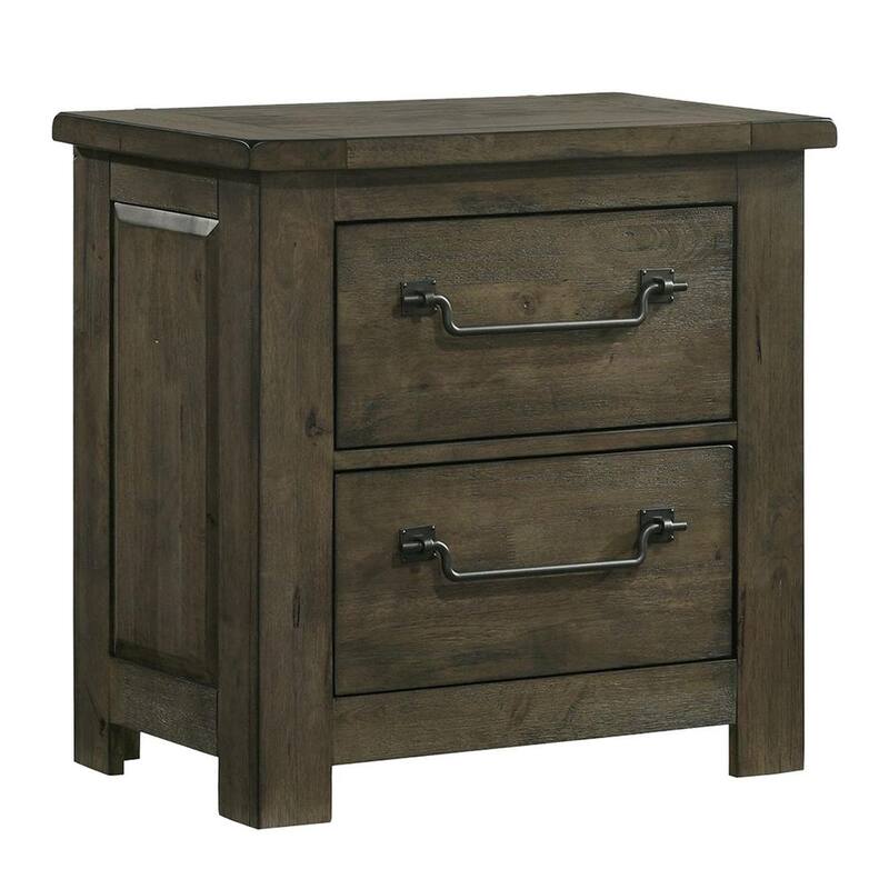 28 in. H x 29 in. W x 18 in. D 2-Drawer Nightstand With in Grey-Paradise Island Wear