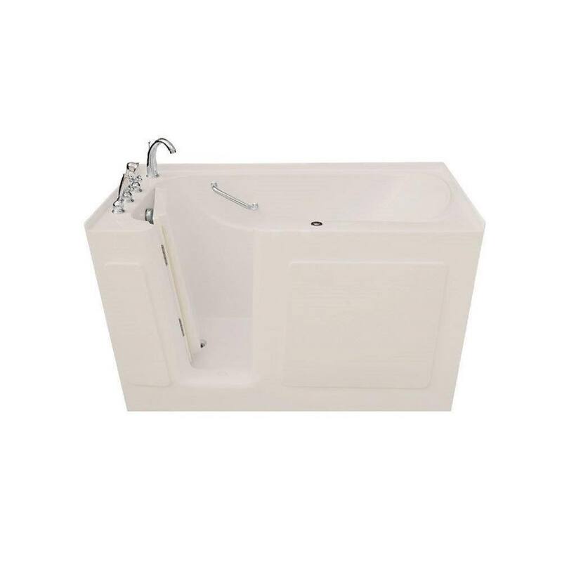 3.91 ft. Left Drain Walk-In Whirlpool Bathtub in Biscuit-Paradise Island Wear
