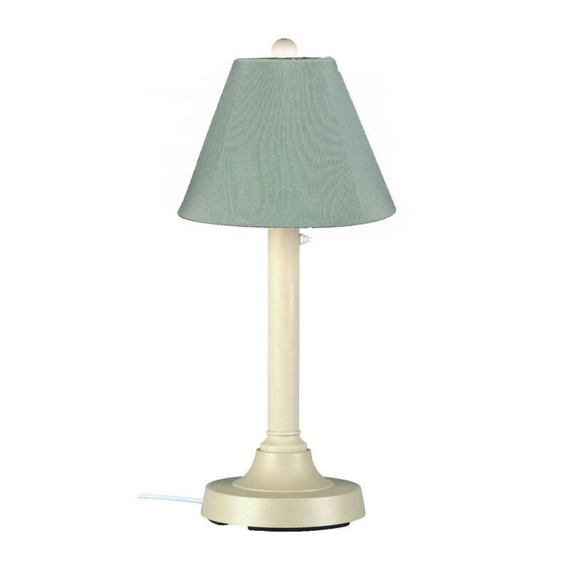 San Juan 30 in. Bisque Outdoor Table Lamp with Spa Shade-Paradise Island Wear