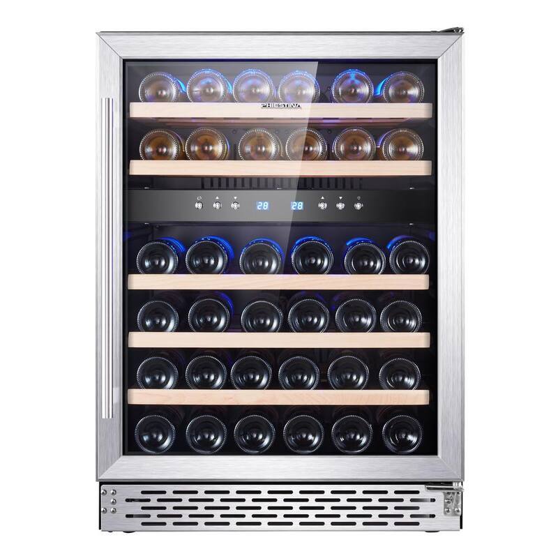 24 in. Built-In or Free-Standing 46 Bottle Wine Cooler Refrigerator, Temperature Setting-Paradise Island Wear