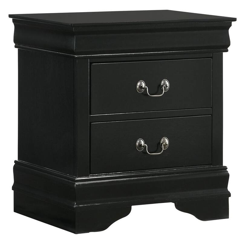 18 in. H x 22 in. W x 16 in. D 2-Drawer Nightstand in Black-Paradise Island Wear