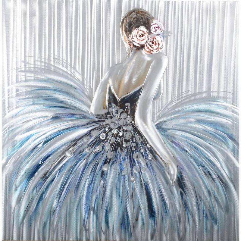 Blue Ballet Dancer Aluminum Wall Art-Paradise Island Wear