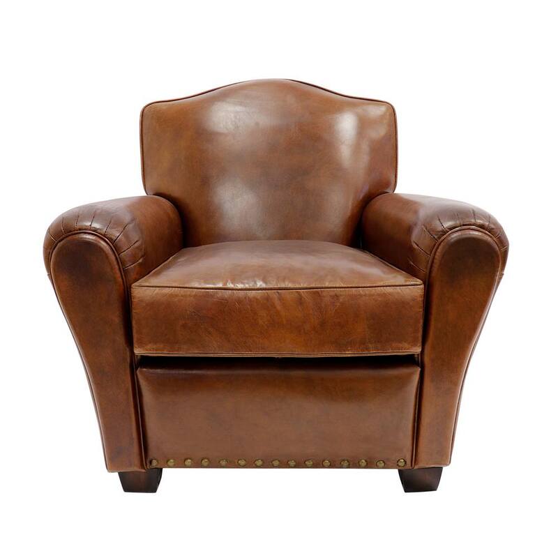 Palermo Brown Leather Wing Chair-Paradise Island Wear
