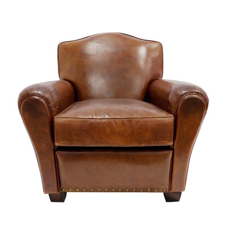 Palermo Brown Leather Wing Chair-Paradise Island Wear