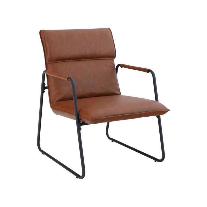 Modern Accent Armchair with Metal Legs and PU leather-Paradise Island Wear