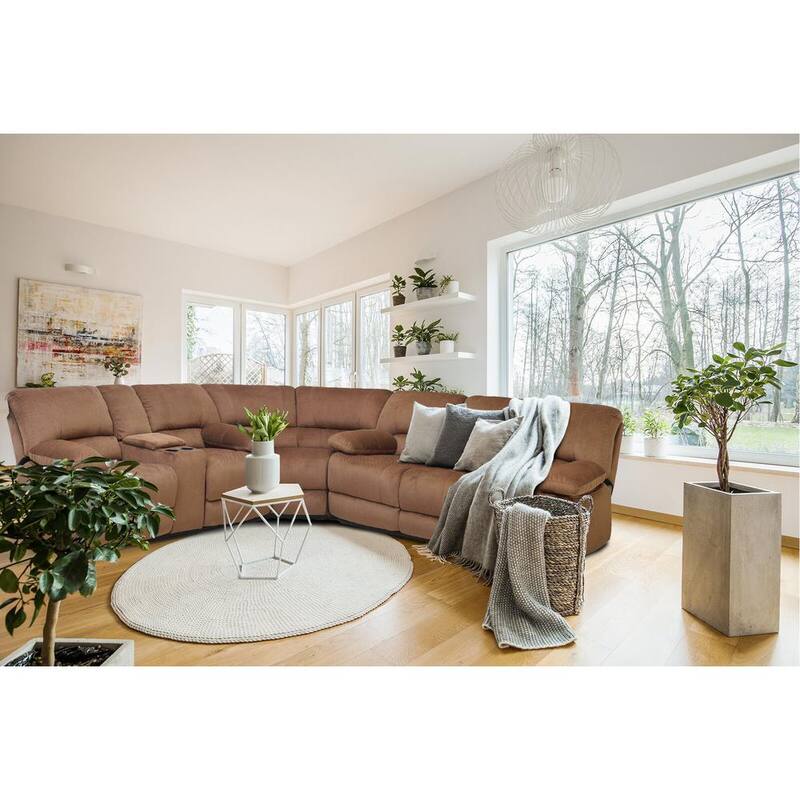 221 in. Sofa with Massage Recliner, 100% Microfiber 3-Piece Set, Cup Holder and Storage Function-Paradise Island Wear