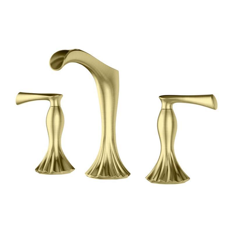 8 in. Widespread 2-Handle Trough Bathroom Faucet in Brushed Gold-Paradise Island Wear