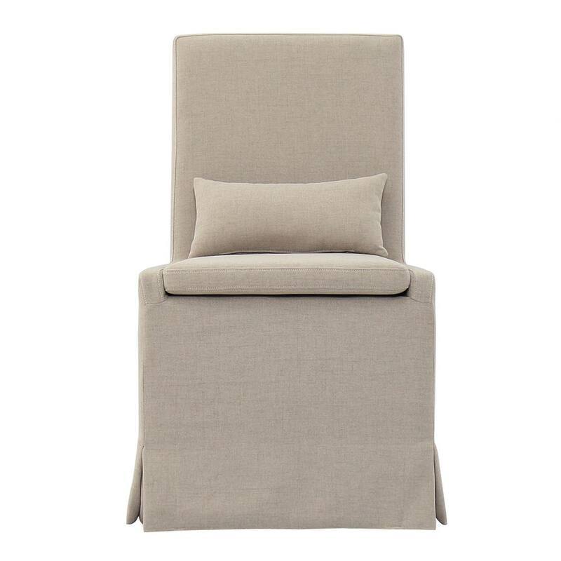 Brushed Linen Dining Chair with Casters-Paradise Island Wear