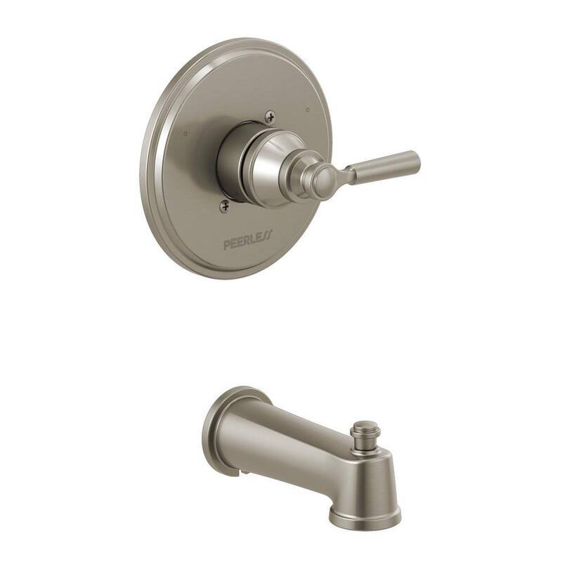 Westchester 1-Handle Wall Mount Tub Filler Trim Kit in Brushed Nickel (Valve Not Included)-Paradise Island Wear