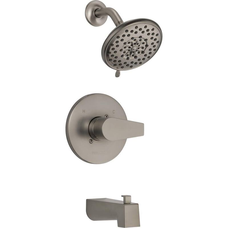 Xander 1-Handle Wall Mount Tub and Shower Faucet Trim Kit in Brushed Nickel (Valve not Included)-Paradise Island Wear