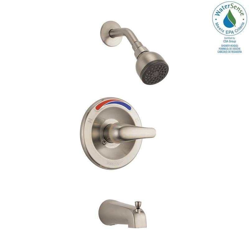 Single-Handle Tub and Shower Faucet Trim Kit in Brushed Nickel (Valve Not Included)-Paradise Island Wear