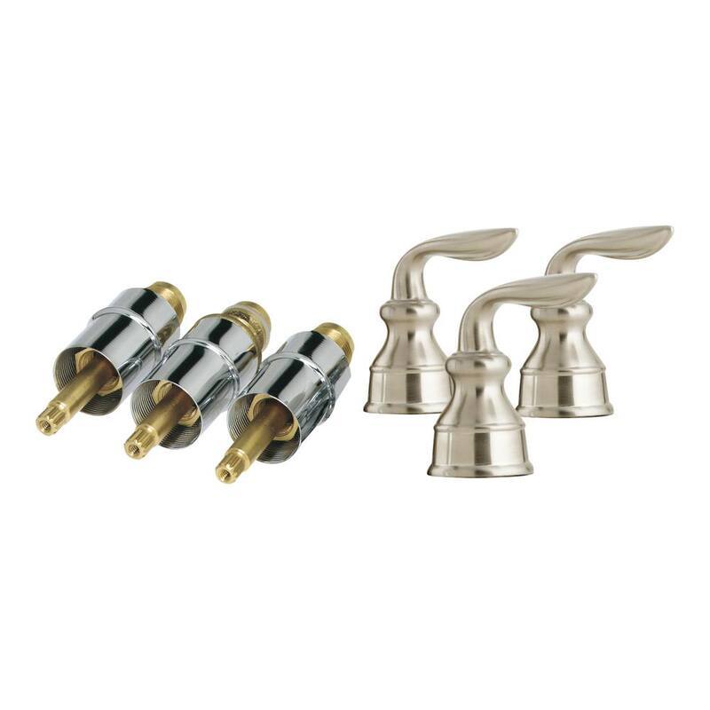 Avalon 3-Handle Metal Lever Handle Rebuild Kit, Brushed Nickel-Paradise Island Wear