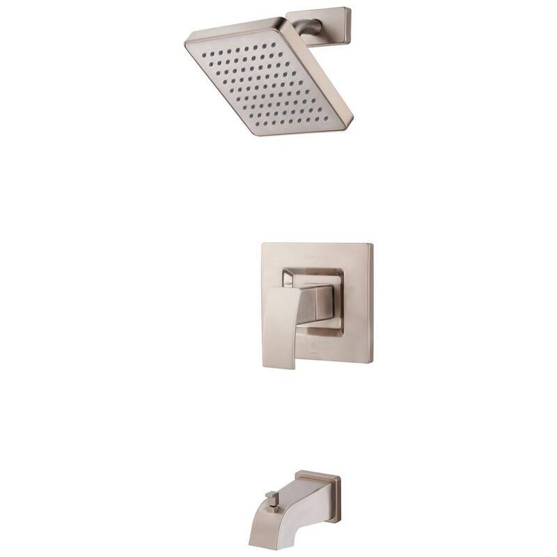1-Handle 1-Spray Tub and Shower Trim Kit in Brushed Nickel (Valve Not Included)-Paradise Island Wear