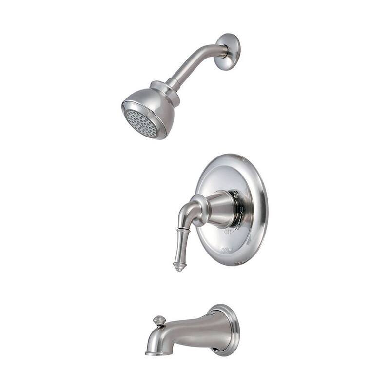 1-Handle Wall Mount Tub and Shower Faucet Trim Kit in Brushed Nickel (Valve not Included)-Paradise Island Wear