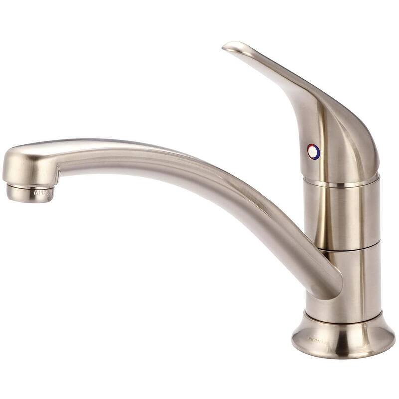 Single-Handle Standard Kitchen Faucet in Brushed Nickel-Paradise Island Wear